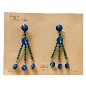 Vintage Albert Weiss Glam Clip-On Dangle Earrings